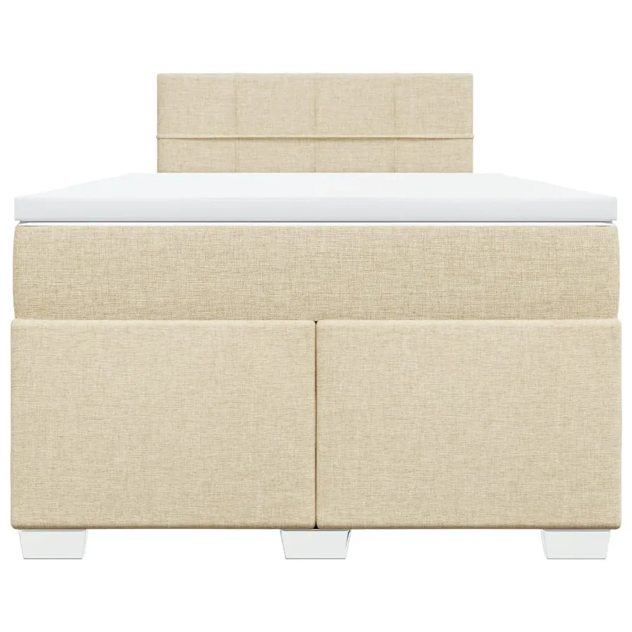 Sommier à lattes de lit avec matelas crème 120x190 cm tissu - 6