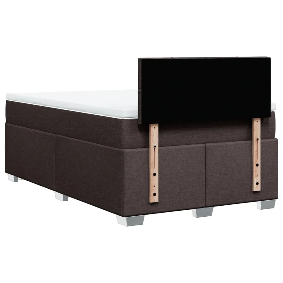 Sommier à lattes de lit et matelas marron foncé 120x190cm tissu - 12