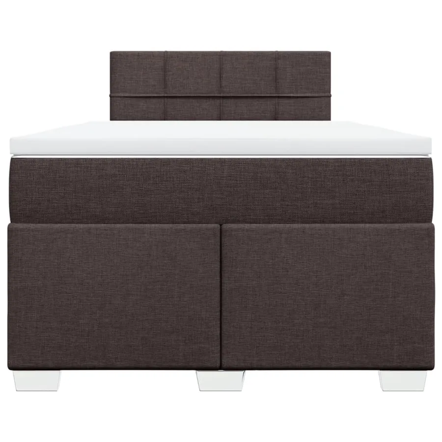 Sommier à lattes de lit et matelas marron foncé 120x190cm tissu - 6