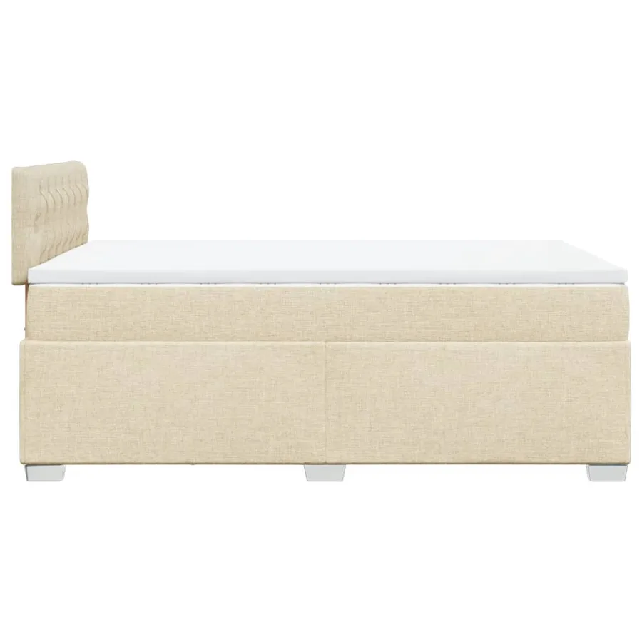 Sommier à lattes de lit avec matelas crème 120x190 cm tissu - 11