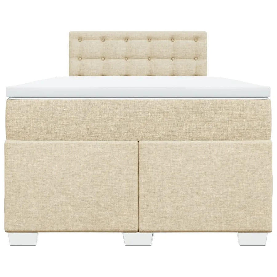 Sommier à lattes de lit avec matelas crème 120x190 cm tissu - 4