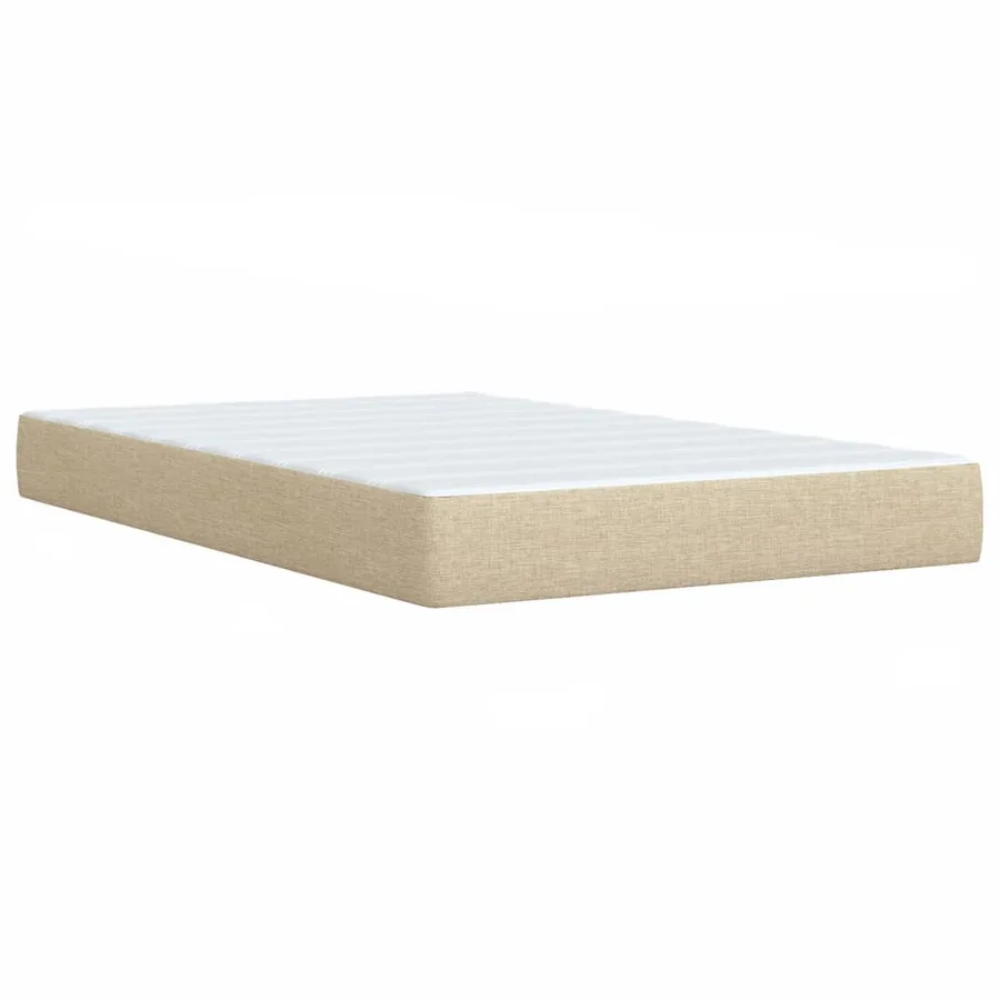 Sommier à lattes de lit avec matelas crème 120x190 cm tissu - 10