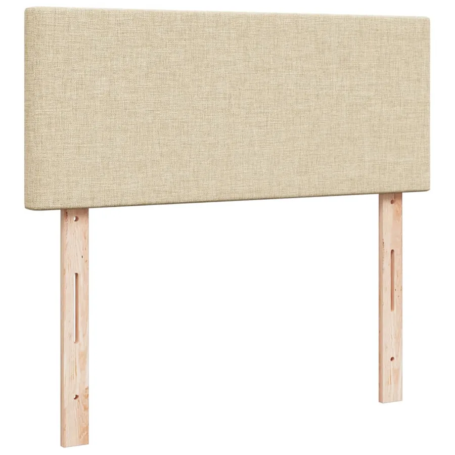 Sommier à lattes de lit avec matelas crème 120x190 cm tissu - 7