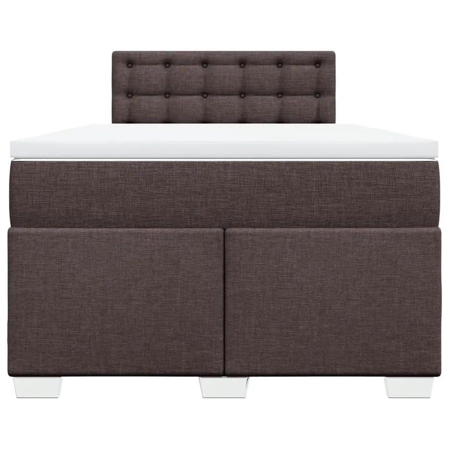 Sommier à lattes de lit et matelas marron foncé 120x190cm tissu - 4