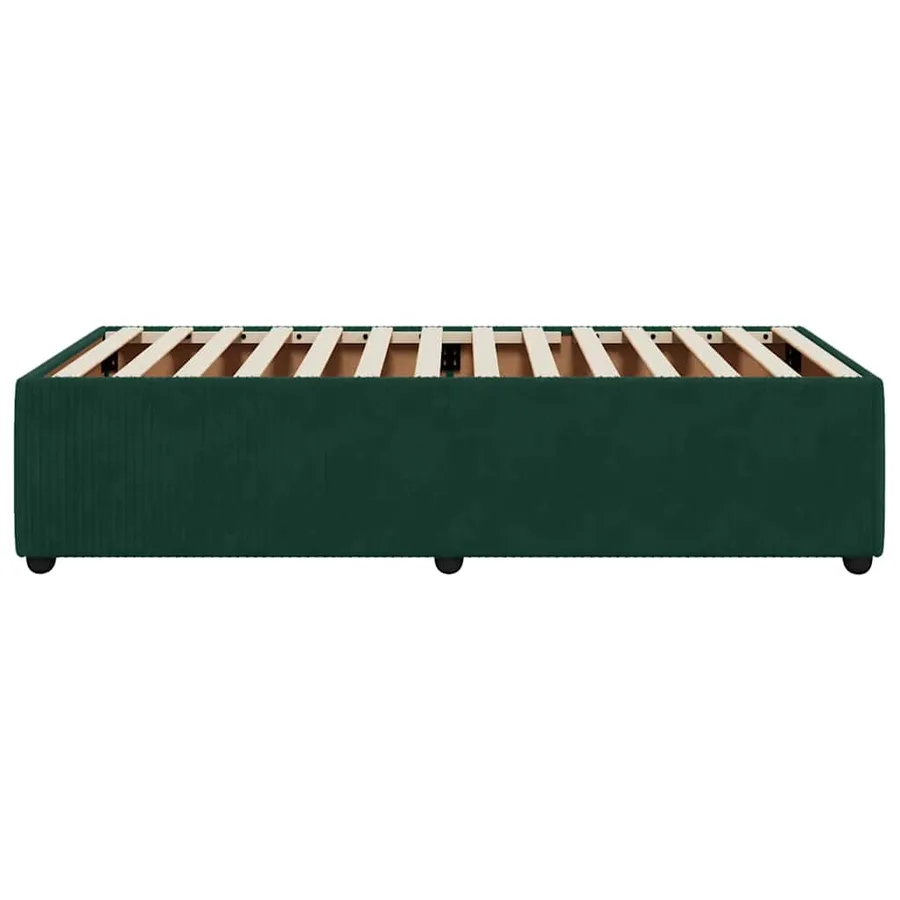 Cadre de lit sans matelas vert foncé 90x190 cm velours - 5