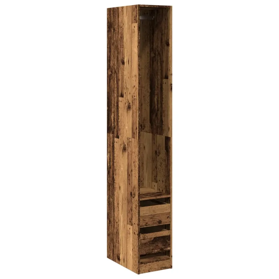 Garde-robe vieux bois 30x50x200 cm bois d'ingénierie - 2