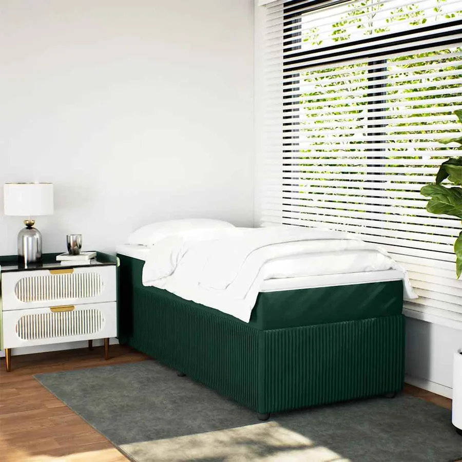Sommier à lattes de lit avec matelas Vert foncé 90x190 cm - 3