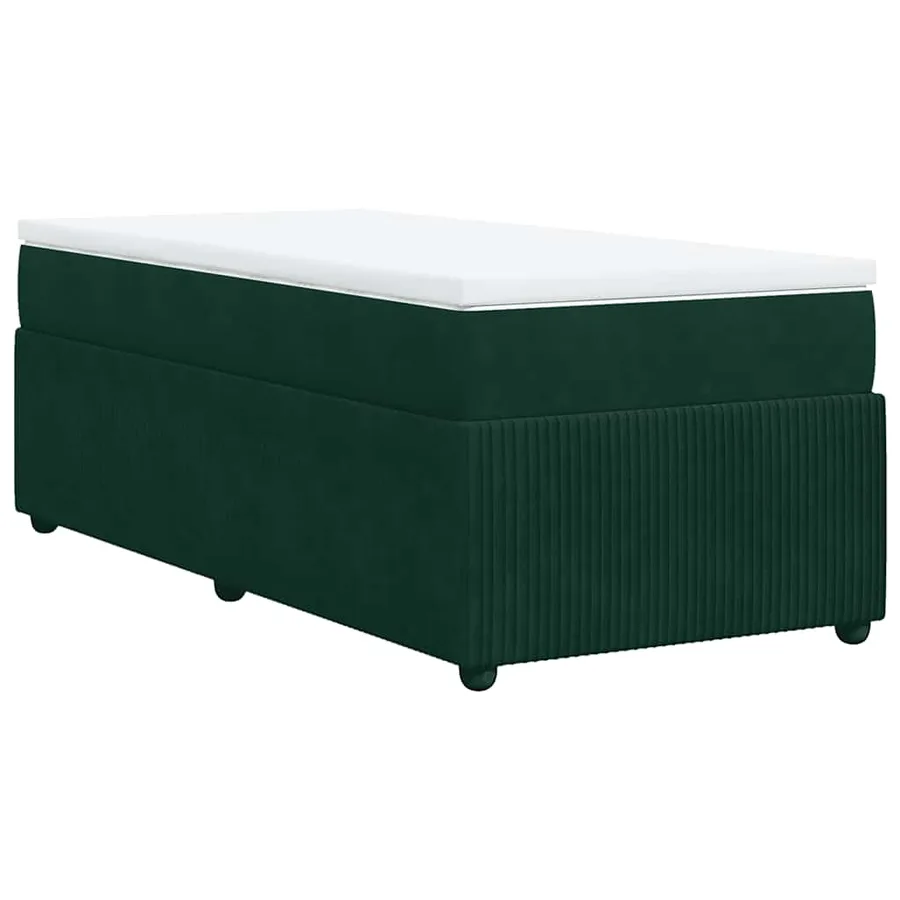 Sommier à lattes de lit avec matelas Vert foncé 90x190 cm - 9