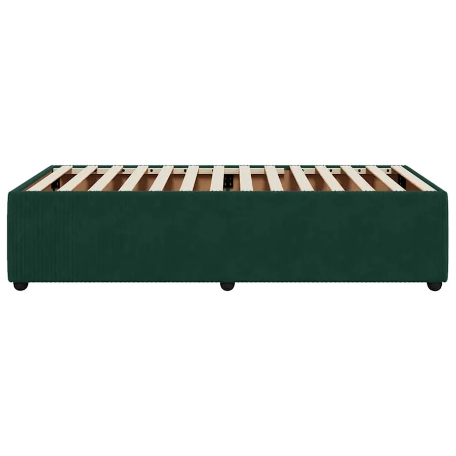Cadre de lit sans matelas vert foncé 90x200 cm velours - 5