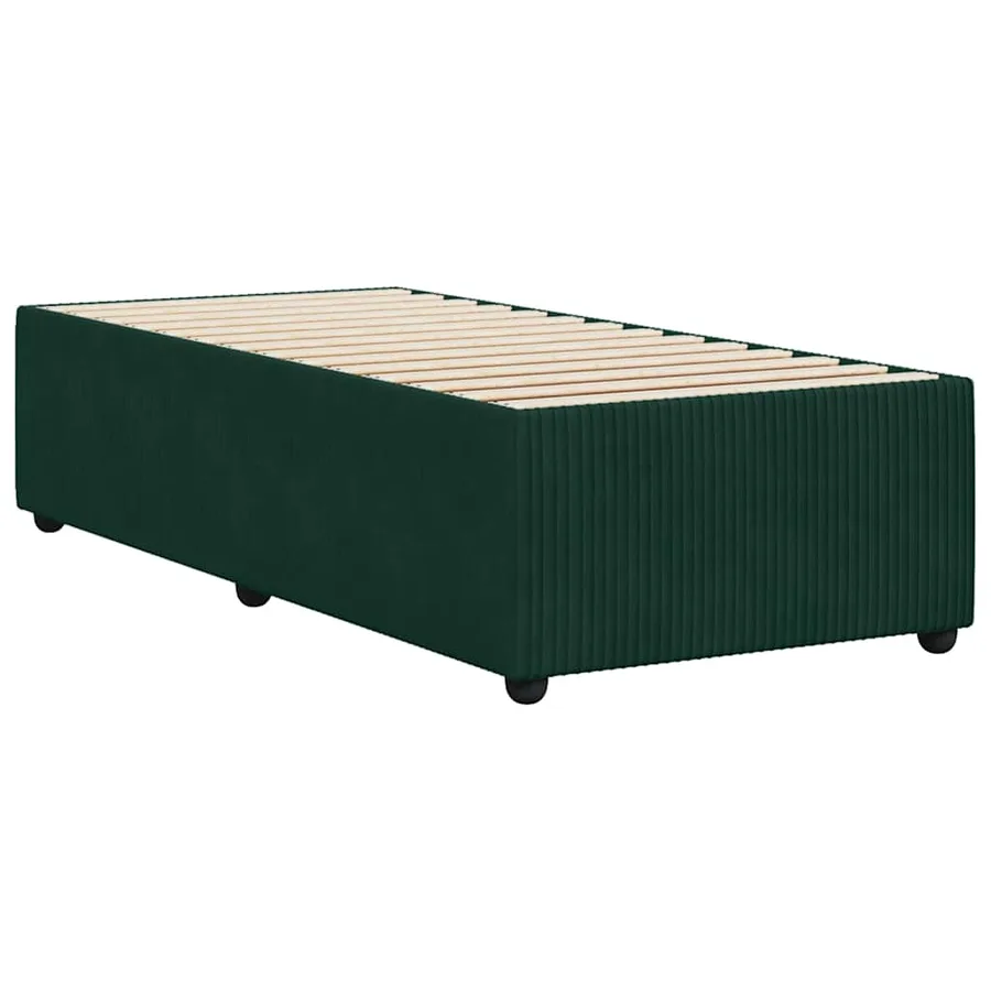 Cadre de lit sans matelas vert foncé 90x200 cm velours - 6