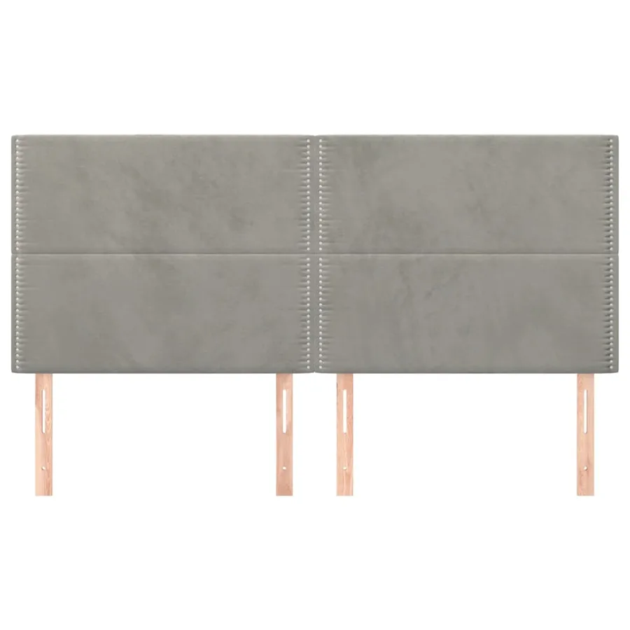 Tête de lit Gris clair 200x5x118/128 cm Velours - 3