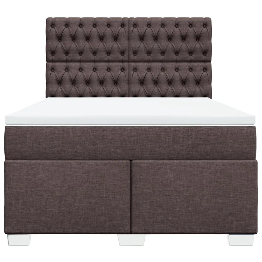 Sommier à lattes de lit avec matelas Marron foncé 160x200 cm - 4