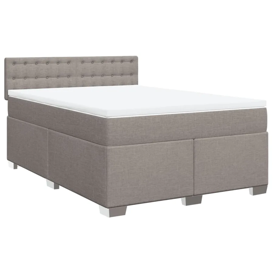 Sommier à lattes de lit avec matelas Taupe 160x200 cm Tissu - 2