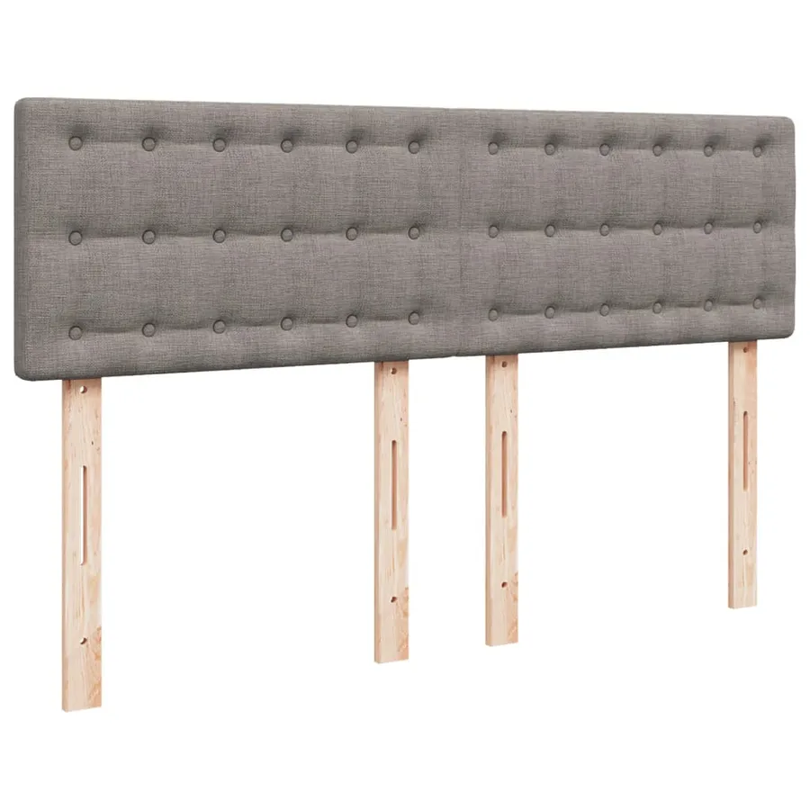 Sommier à lattes de lit avec matelas Taupe 160x200 cm Tissu - 8