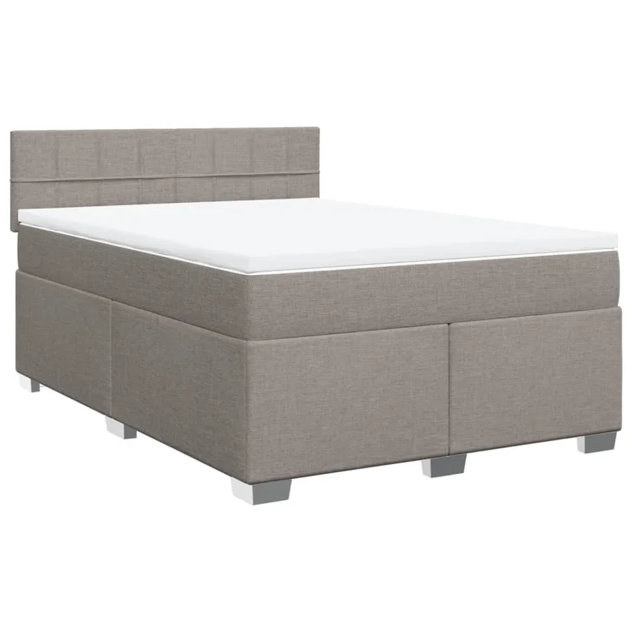 Sommier à lattes de lit avec matelas Taupe 160x200 cm Tissu - 2