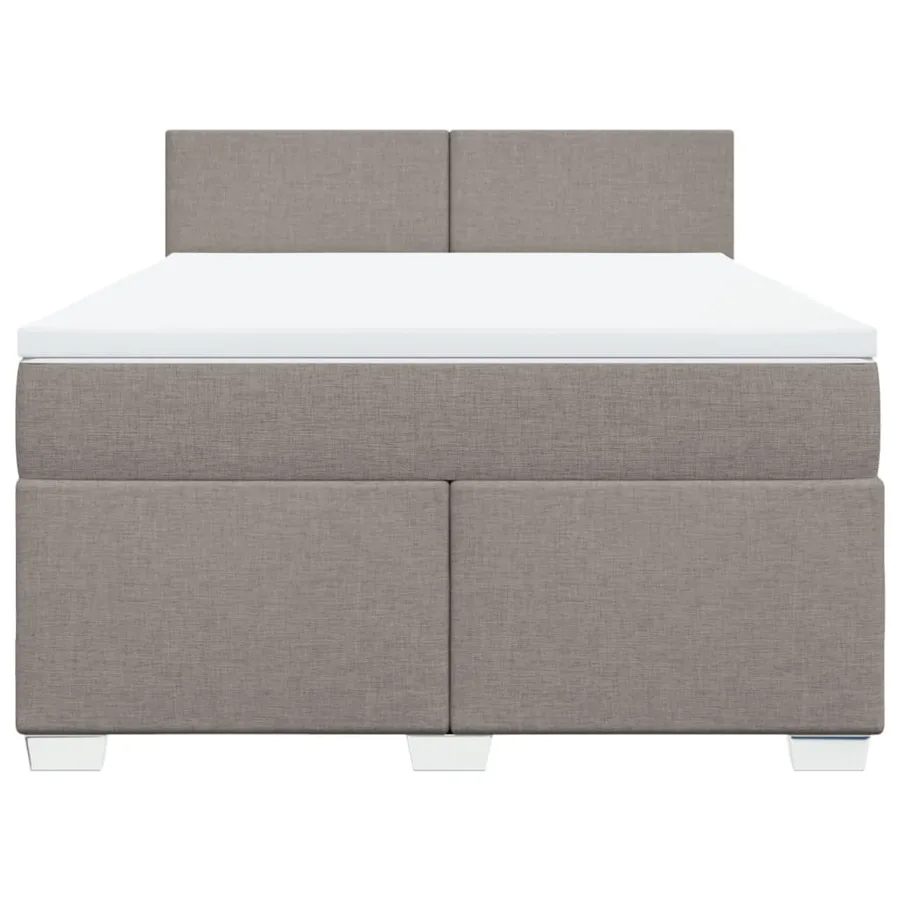 Sommier à lattes de lit avec matelas Taupe 160x200 cm Tissu - 4