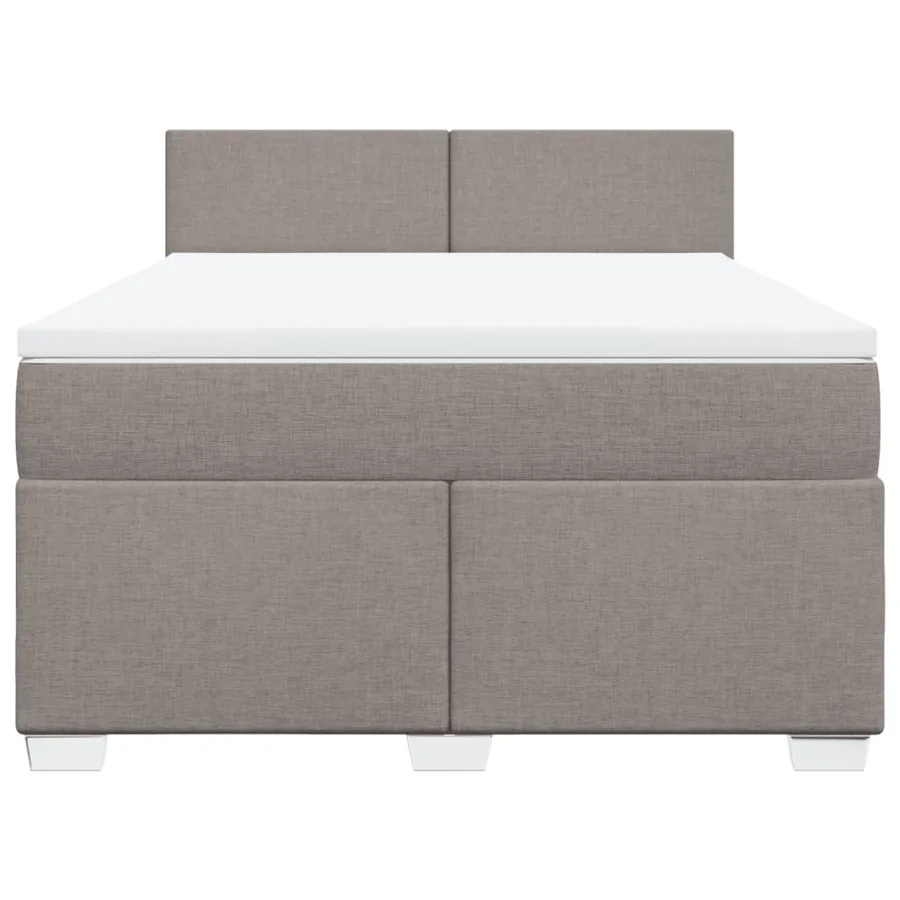 Sommier à lattes de lit avec matelas Taupe 160x200 cm Tissu - 6