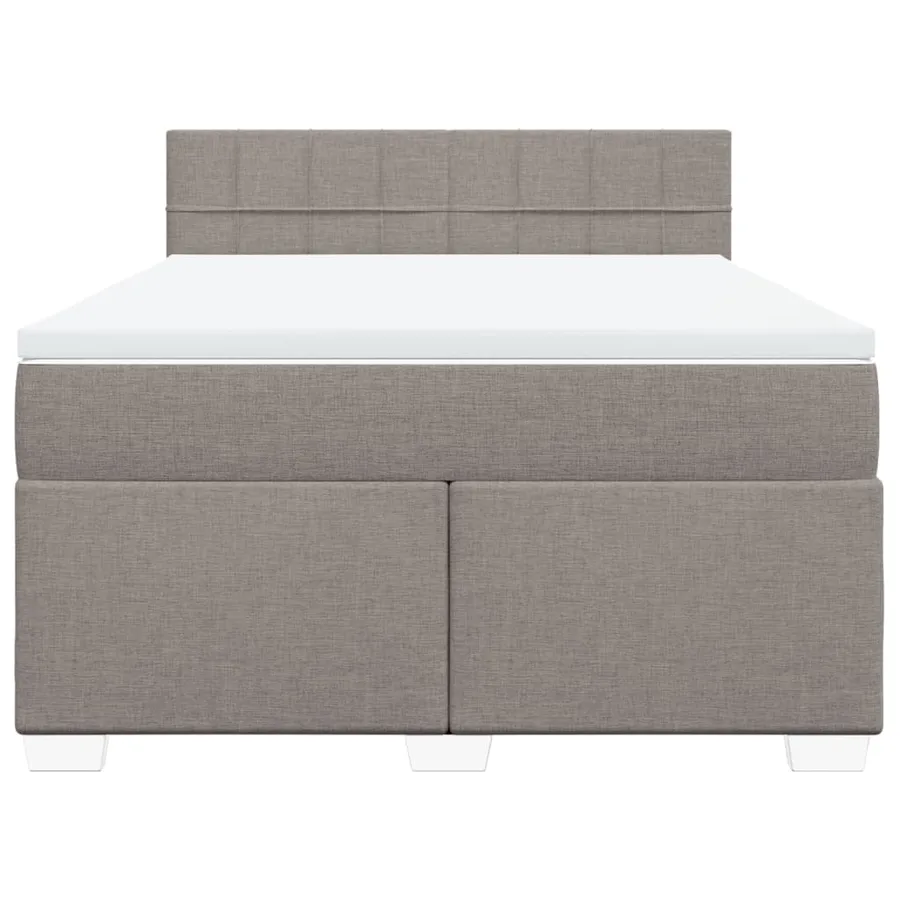 Sommier à lattes de lit avec matelas Taupe 160x200 cm Tissu - 6