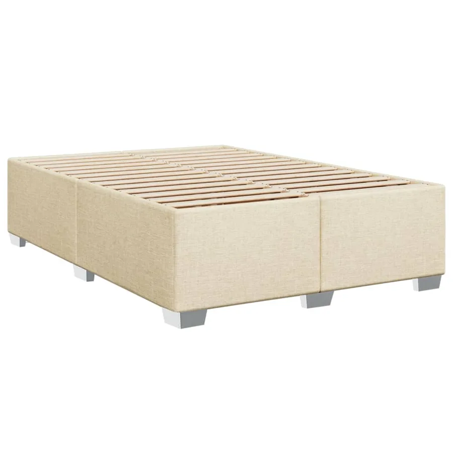 Sommier à lattes de lit avec matelas Crème 160x200 cm Tissu - 5