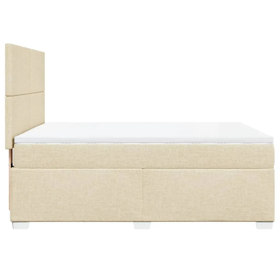 Sommier à lattes de lit avec matelas Crème 160x200 cm Tissu - 11
