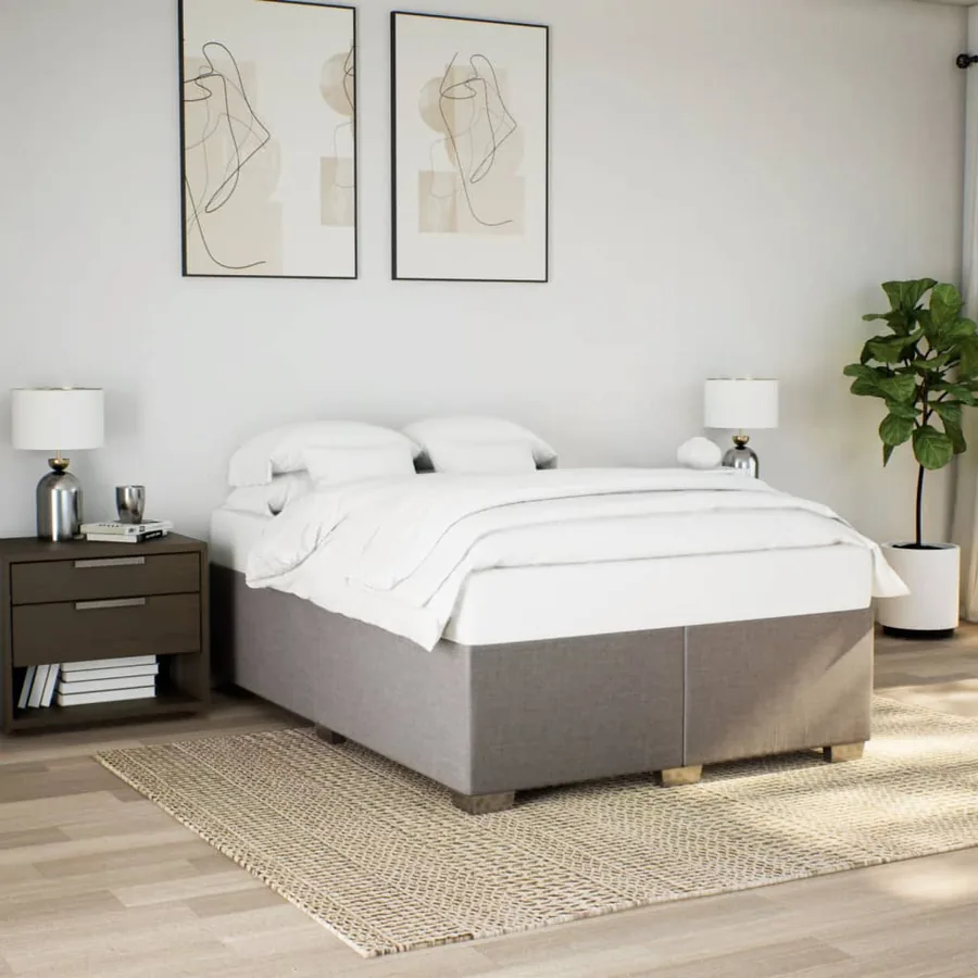 Cadre de lit sans matelas taupe 160x200 cm tissu