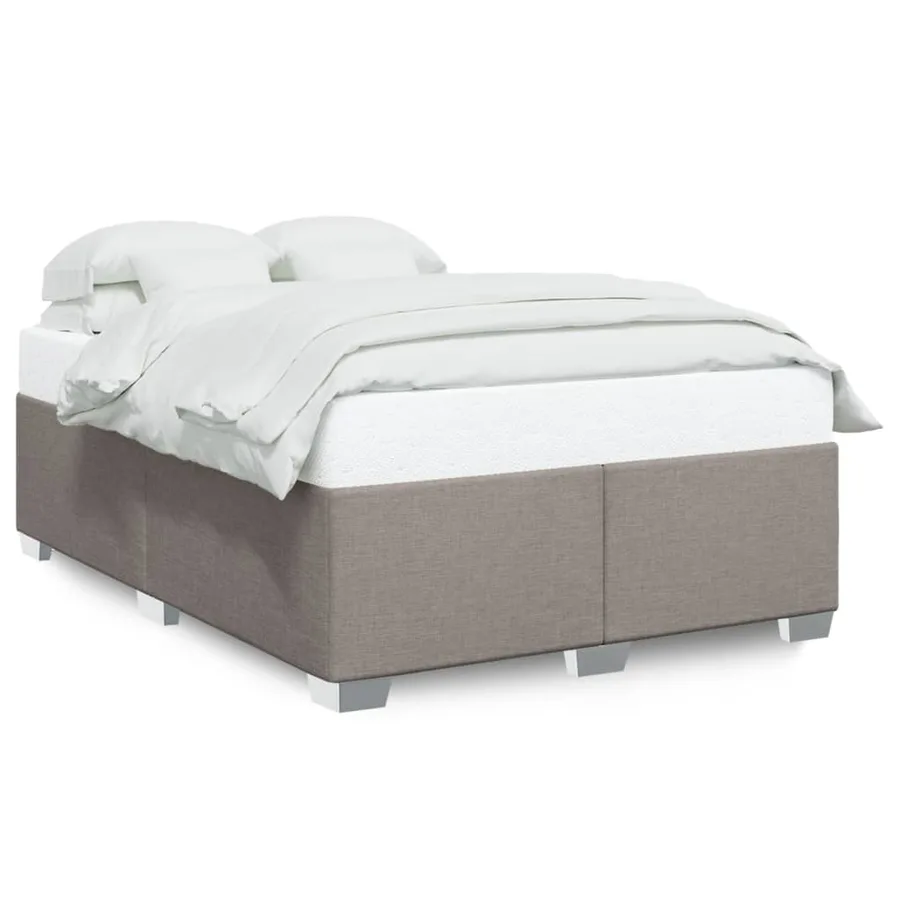 Cadre de lit sans matelas taupe 160x200 cm tissu - 2