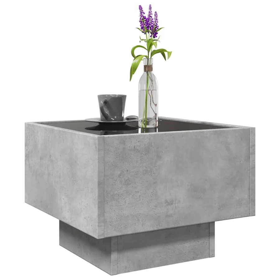 Table d'appoint et LED gris béton 40x40x30 cm bois d'ingénierie - 5