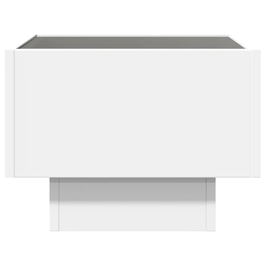 Table de chevet avec LED infini blanc 40x40x30 cm - 6
