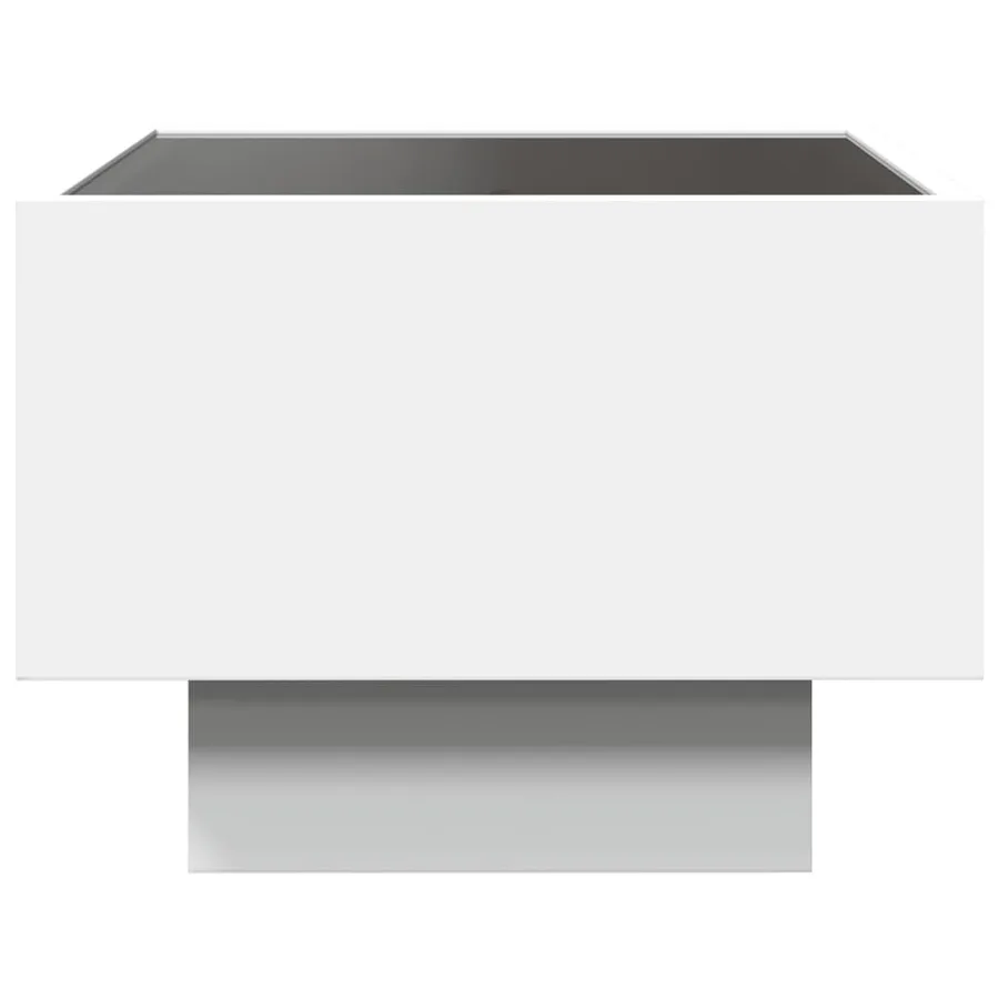 Table de chevet avec LED infini blanc 40x40x30 cm - 7