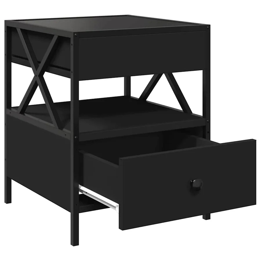 Table basse avec LED Infinity noir 40x40x51 cm - 12