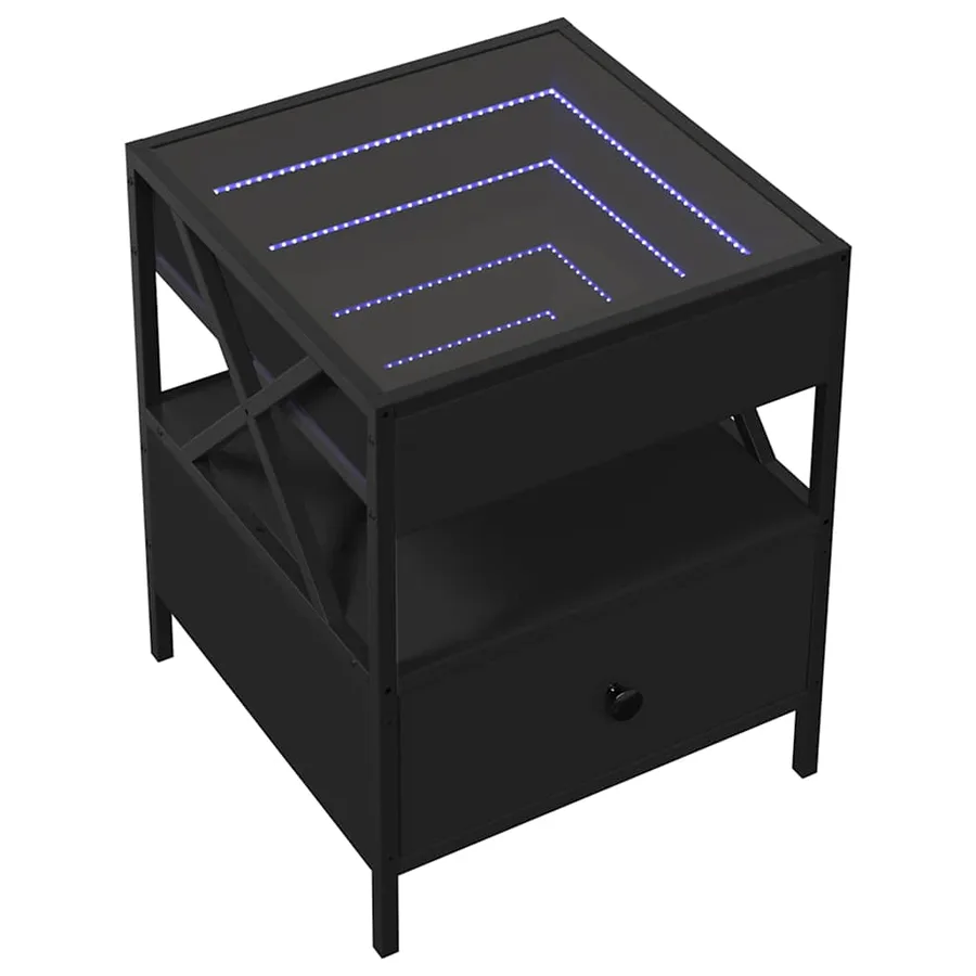 Table basse avec LED Infinity noir 40x40x51 cm - 3