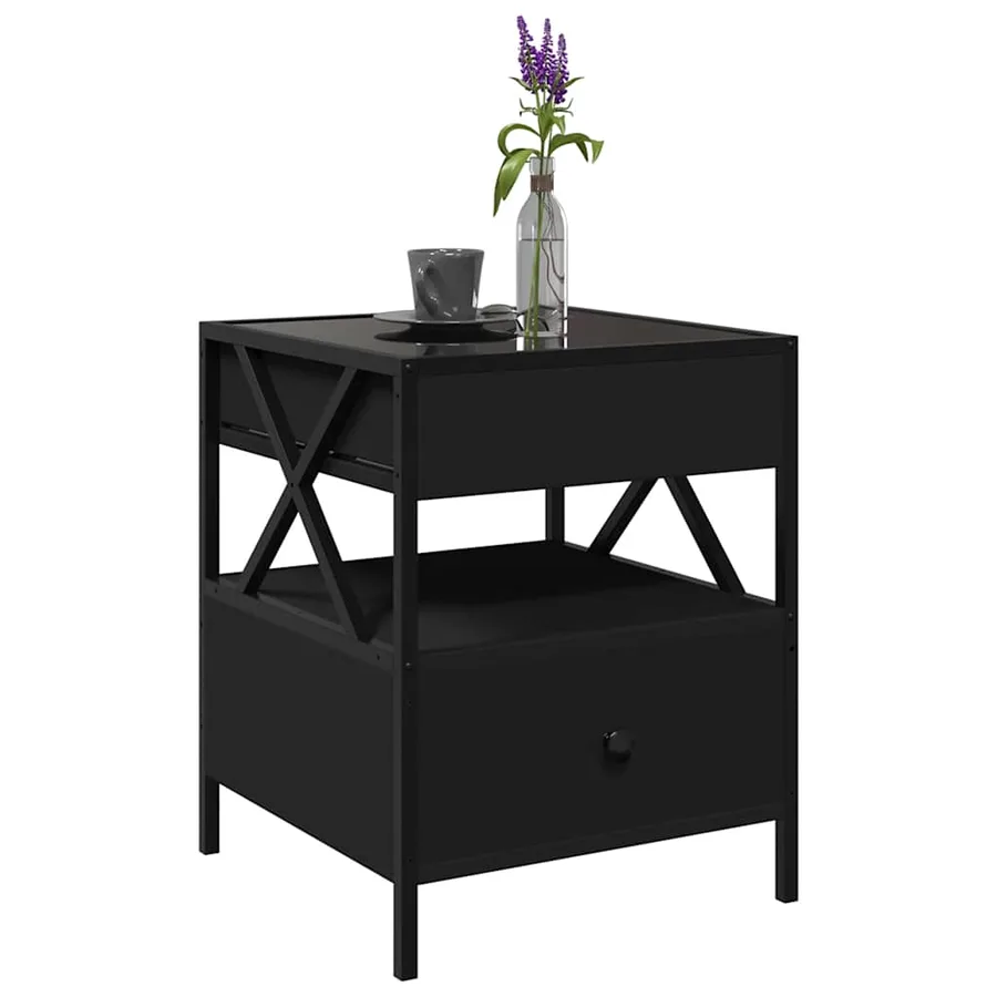 Table basse avec LED Infinity noir 40x40x51 cm - 5