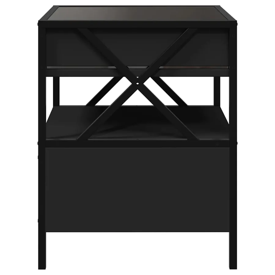 Table basse avec LED Infinity noir 40x40x51 cm - 7
