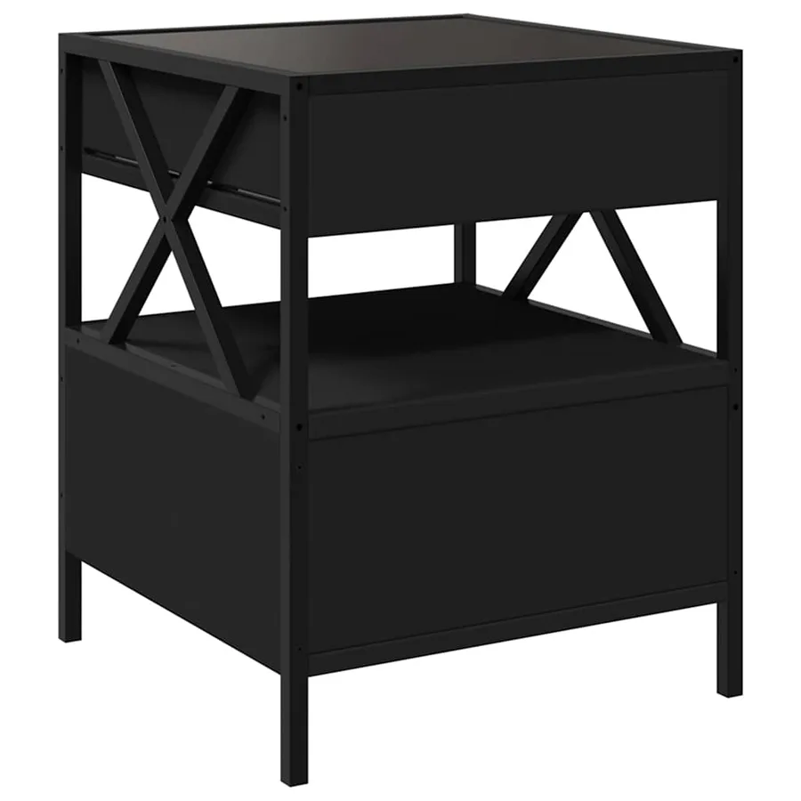 Table basse avec LED Infinity noir 40x40x51 cm - 8