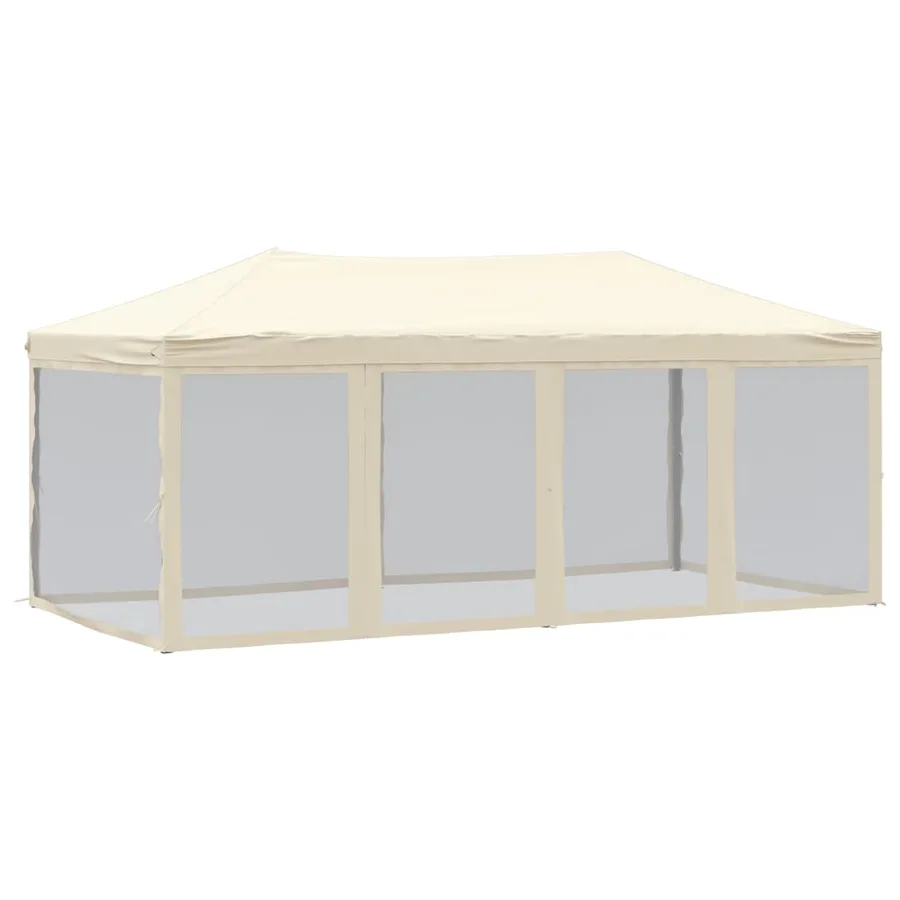 Tente de réception pliable avec parois Crème 3x6 m - 2