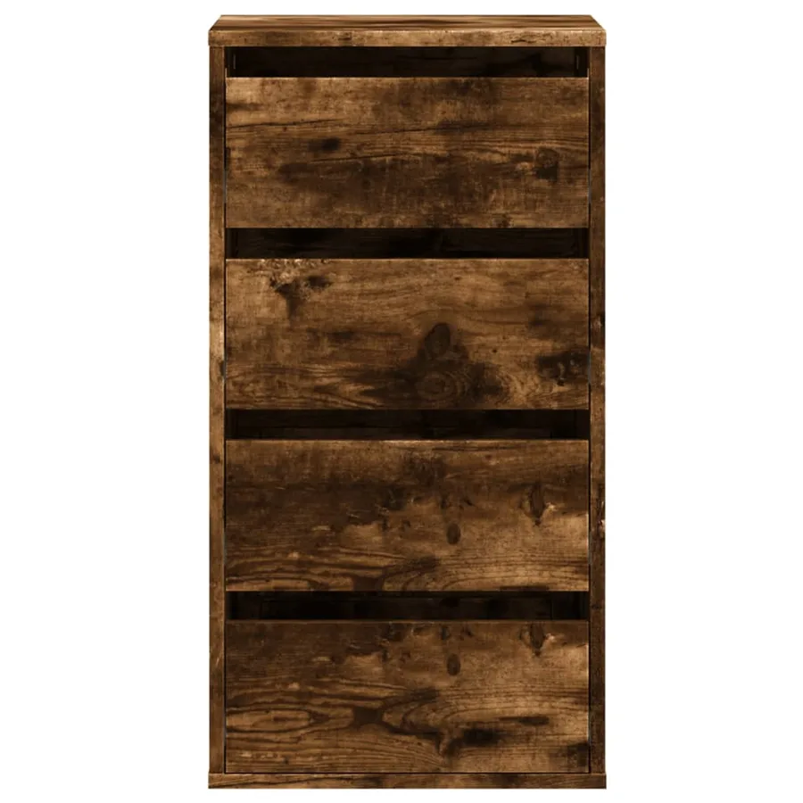 Commode d'angle chêne fumé 40x41x76 cm bois d'ingénierie - 4