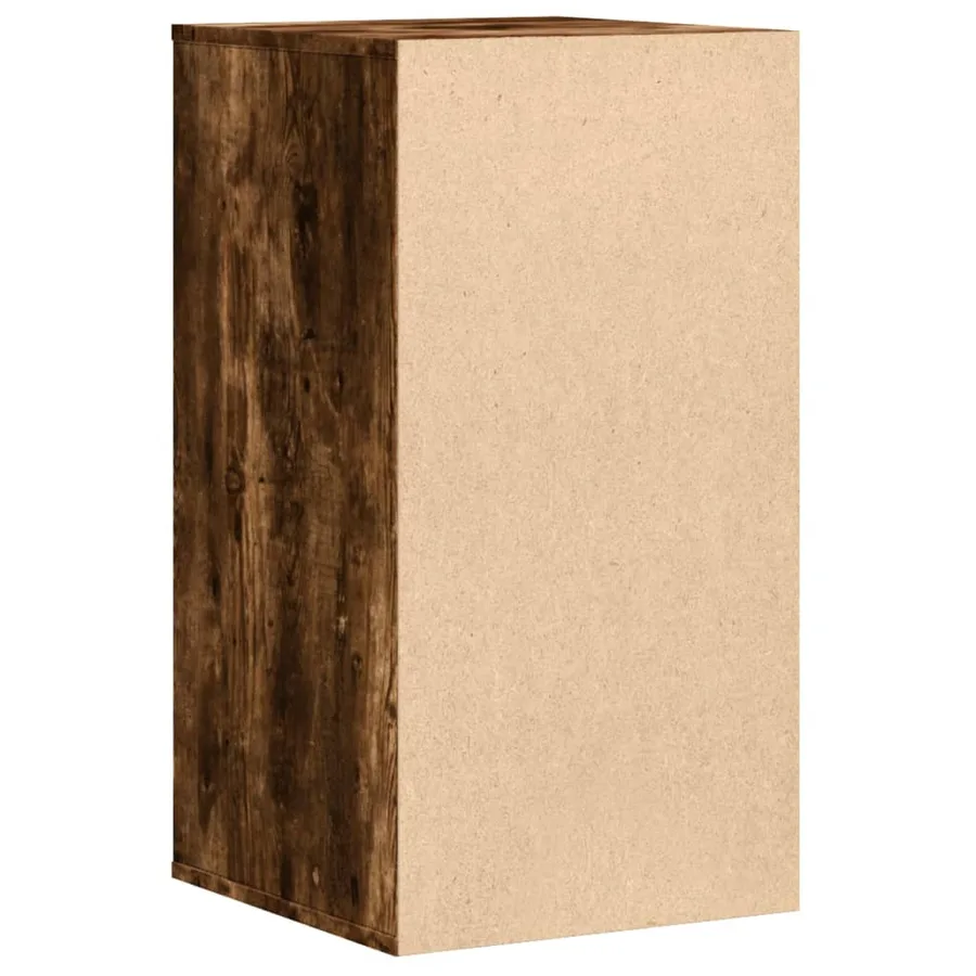 Commode d'angle chêne fumé 40x41x76 cm bois d'ingénierie - 6