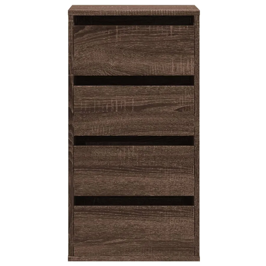 Commode d'angle chêne marron 40x41x76 cm bois d'ingénierie - 4