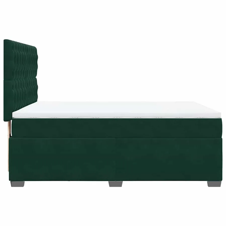 Sommier à lattes de lit et matelas Vert foncé 140x200cm Velours - 11
