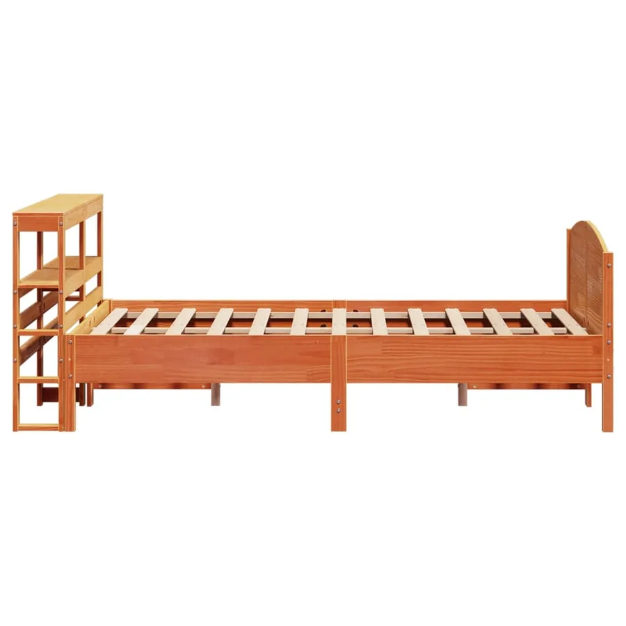 Cadre de lit sans matelas cire marron 140x190cm bois pin massif - 5