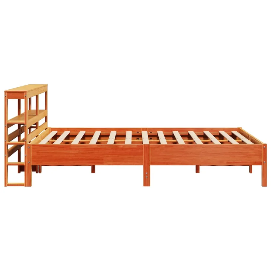 Cadre de lit sans matelas cire marron 140x200cm bois pin massif - 5