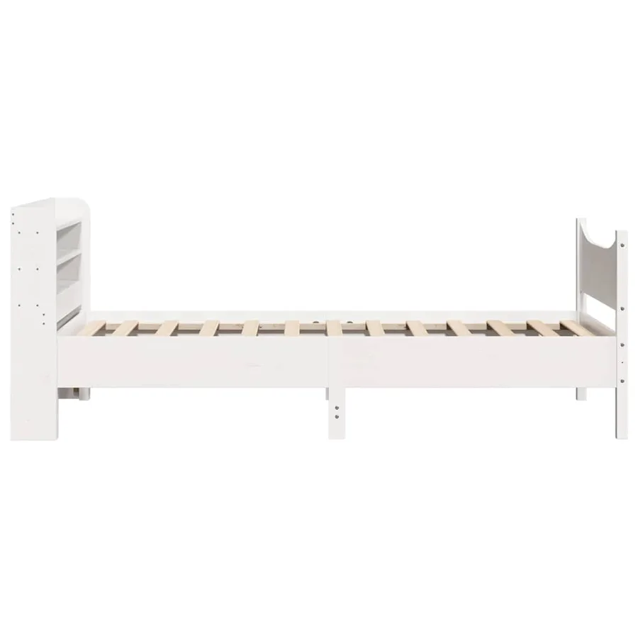 Cadre de lit avec tête de lit blanc 75x190cm bois de pin massif - 7