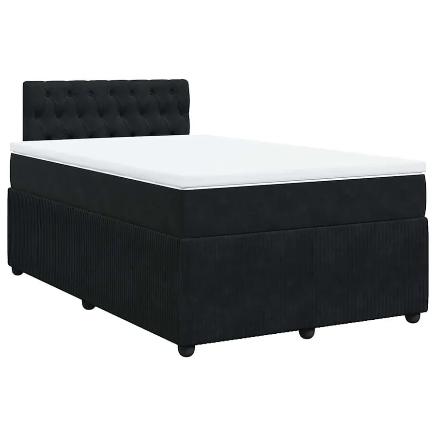 Sommier à lattes de lit avec matelas Noir 120x200 cm Velours - 3