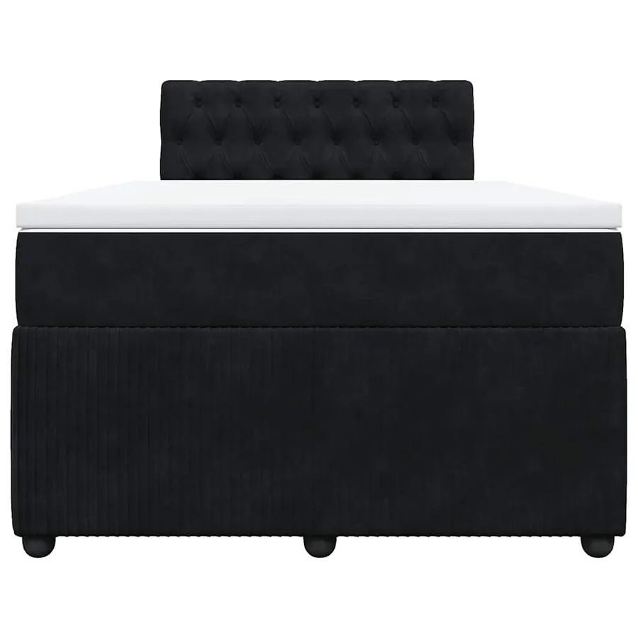Sommier à lattes de lit avec matelas Noir 120x200 cm Velours - 6