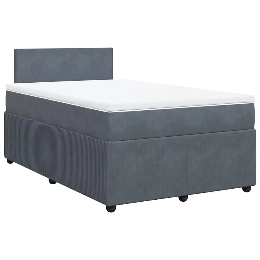 Sommier à lattes de lit et matelas Gris foncé 120x200cm Velours - 3
