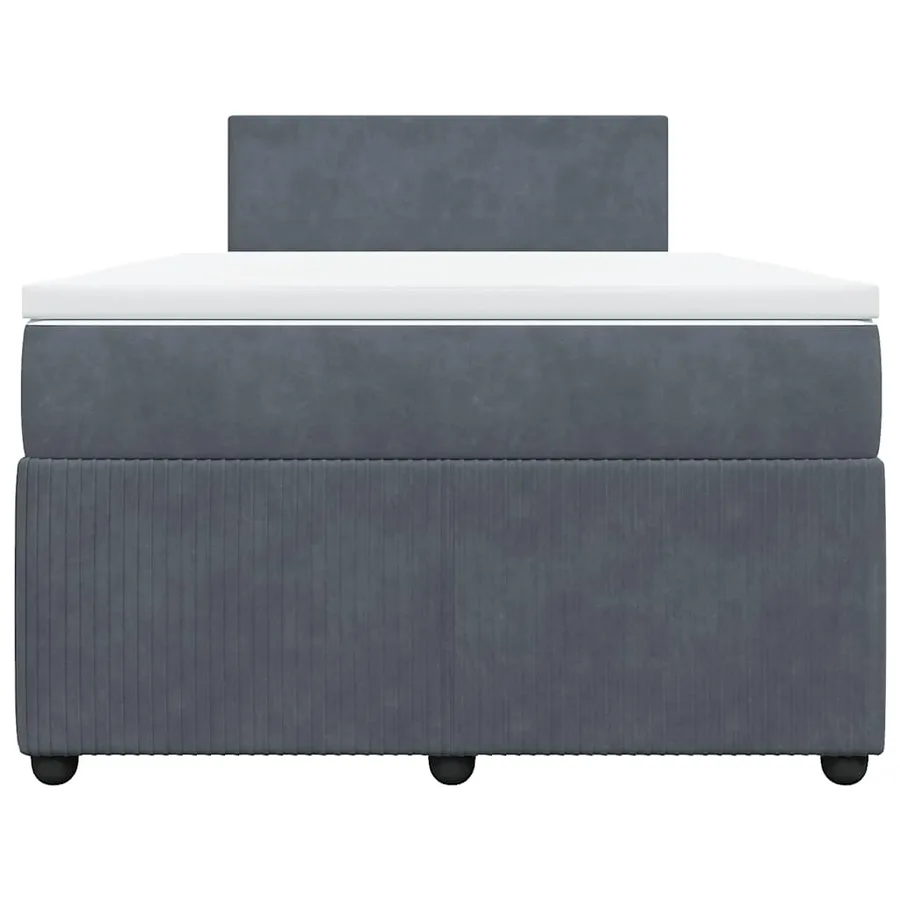 Sommier à lattes de lit et matelas gris foncé 120x190cm velours - 6