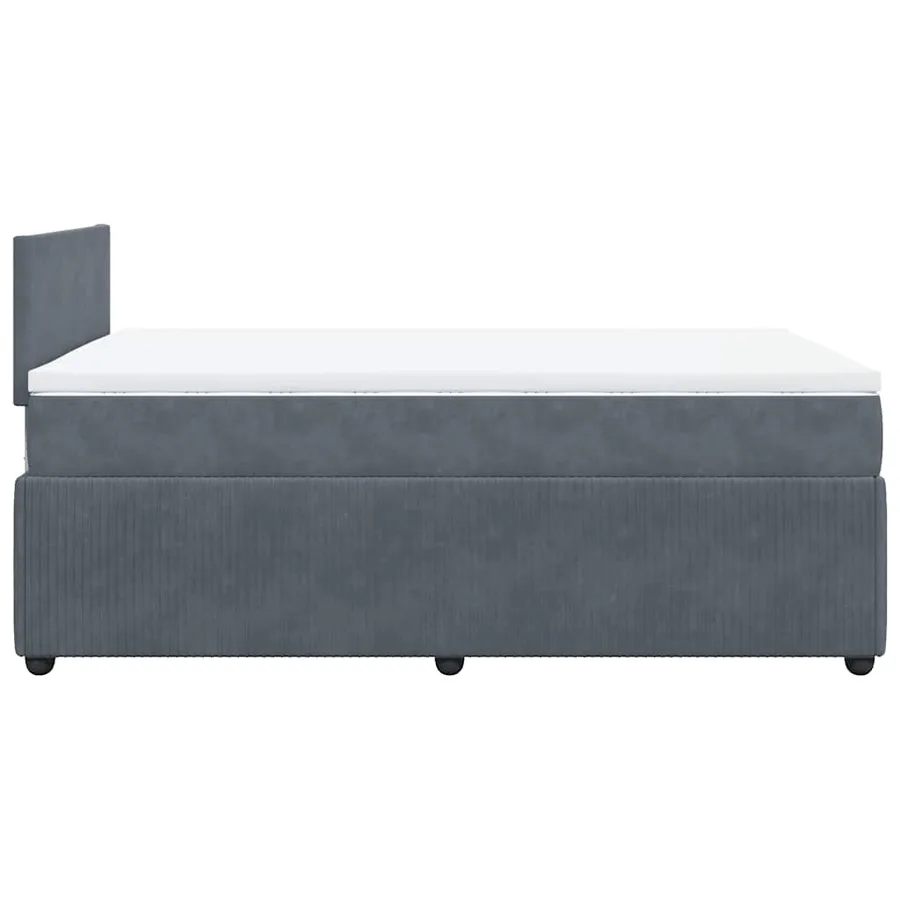 Sommier à lattes de lit et matelas gris foncé 120x190cm velours - 7