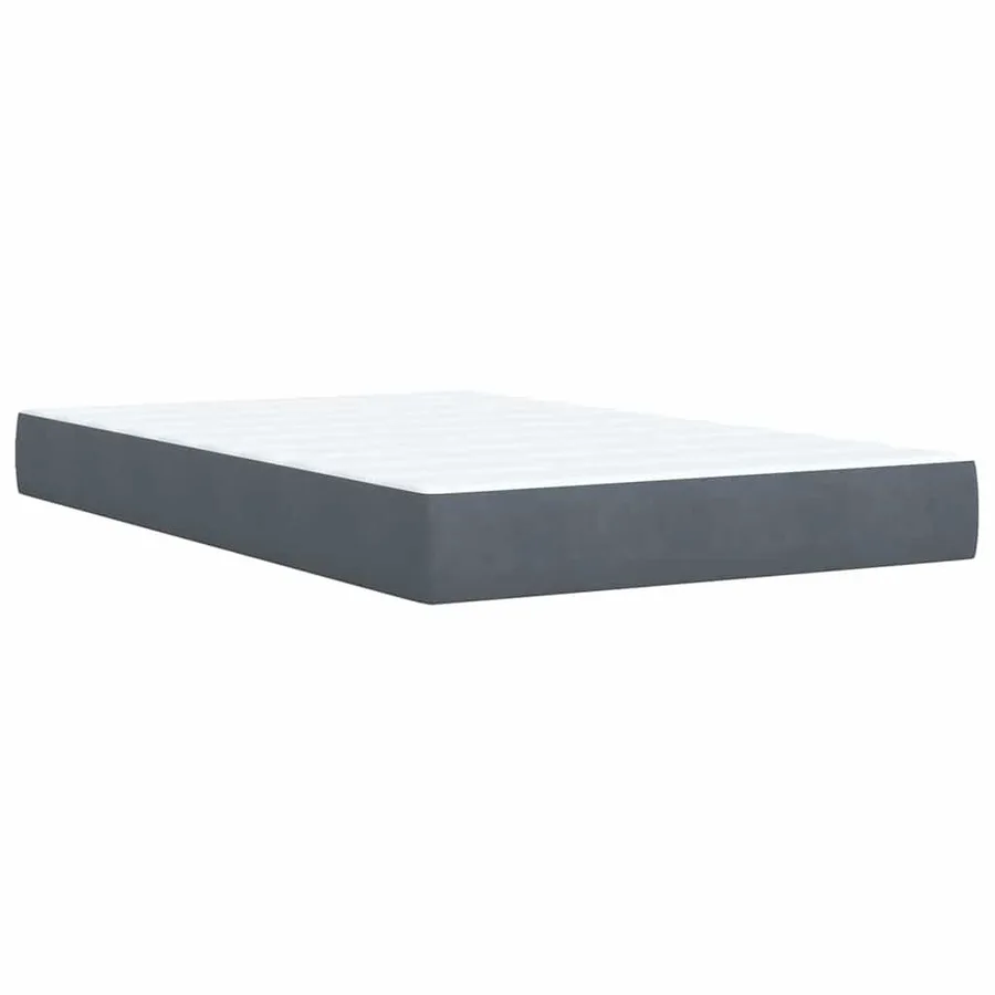 Sommier à lattes de lit et matelas Gris foncé 120x200cm Velours - 11