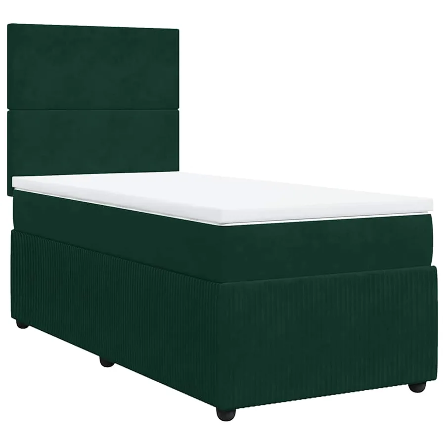 Sommier à lattes de lit avec matelas Vert foncé 90x190 cm - 3