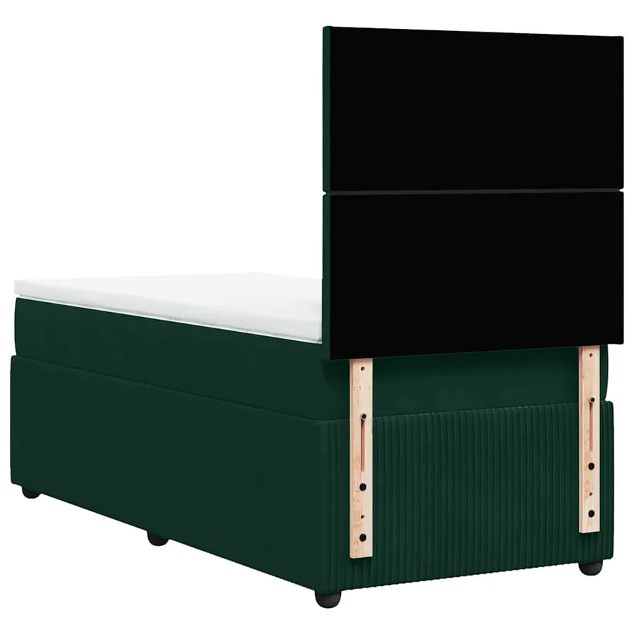 Sommier à lattes de lit avec matelas Vert foncé 90x190 cm - 8